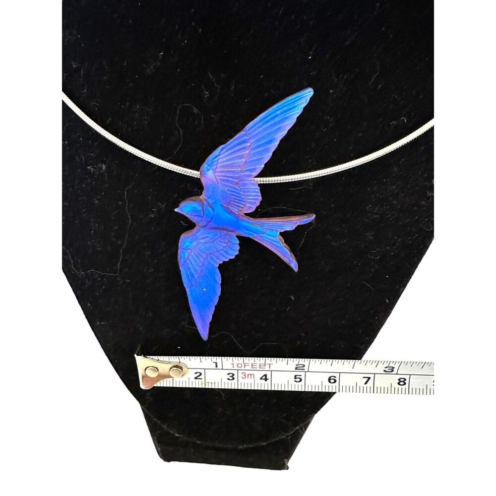 Bluebird Pâte De Verre Glass Pendant Gregory Burgard New Limited Edition Signed - Picture 11 of 16